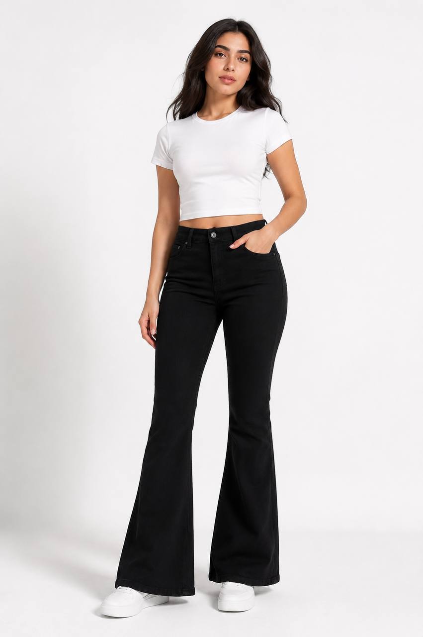 High Rise Flare Leg Jeans