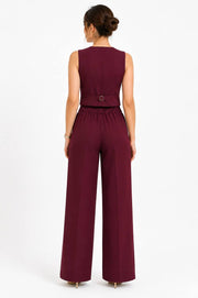 VELORA WIDE PANTS – BURGUNDY