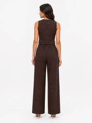 VELORA WIDE PANTS – BROWN