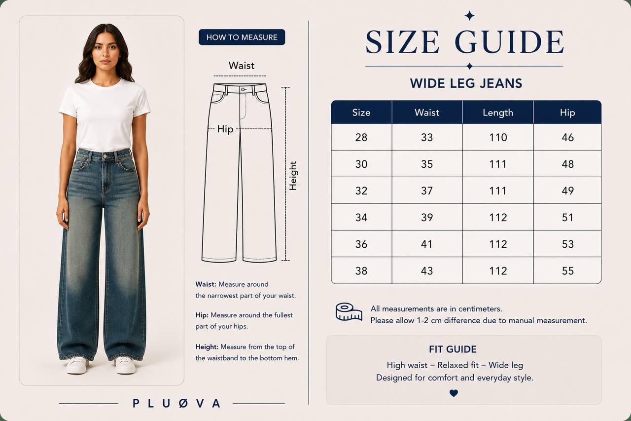 ELLA GREEN JEANS size chart