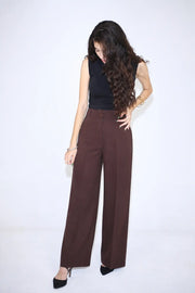 VELORA WIDE PANTS – BROWN
