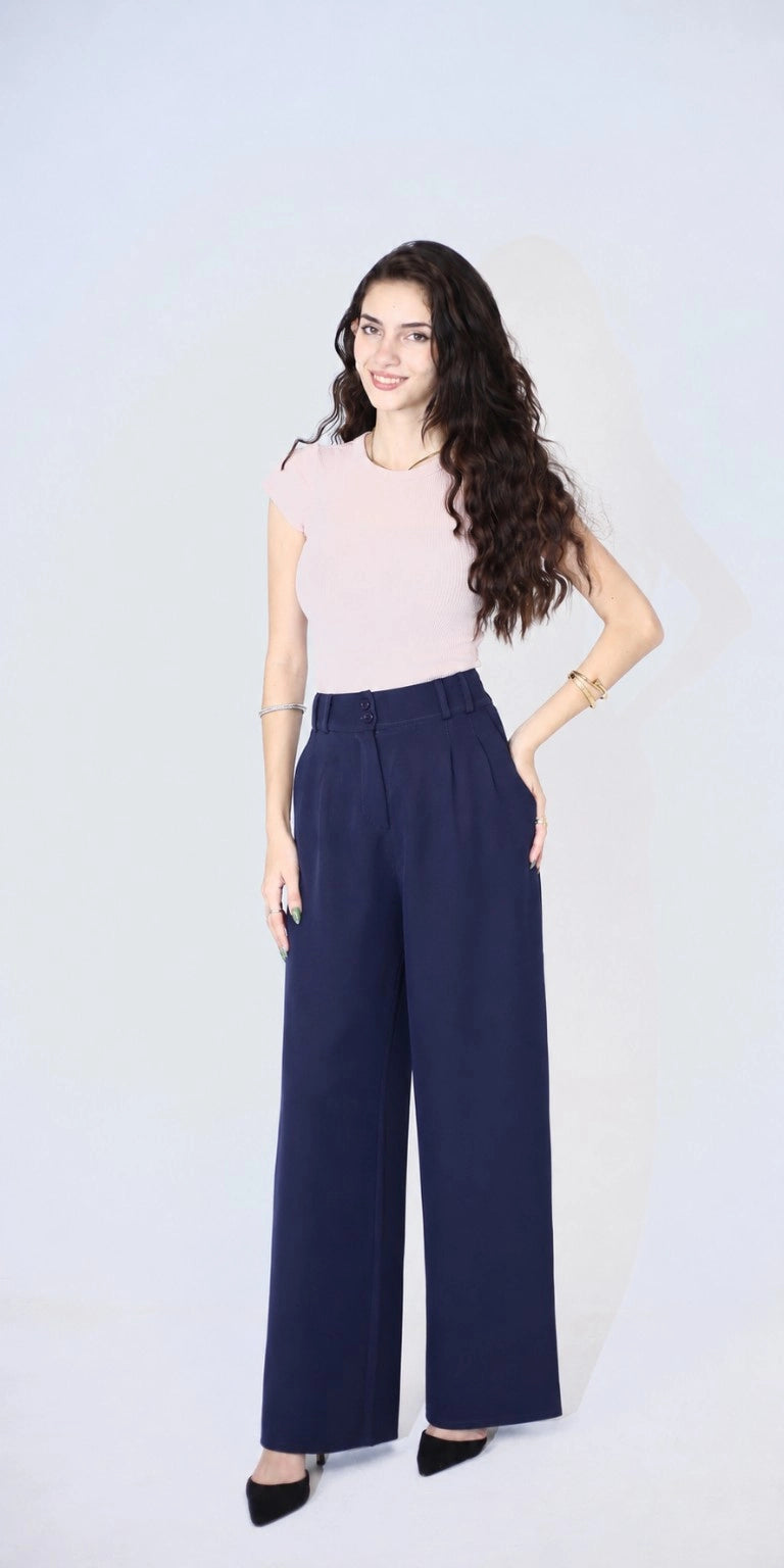 VELORA WIDE PANTS – NAVY