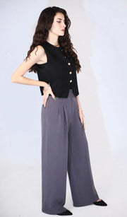 VELORA WIDE PANTS – CHARCOAL