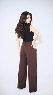 VELORA WIDE PANTS – BROWN